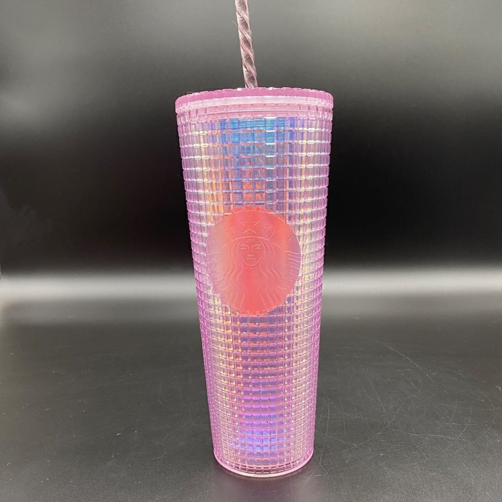 Starbucks Pink Disco Grid 24oz Tumbler